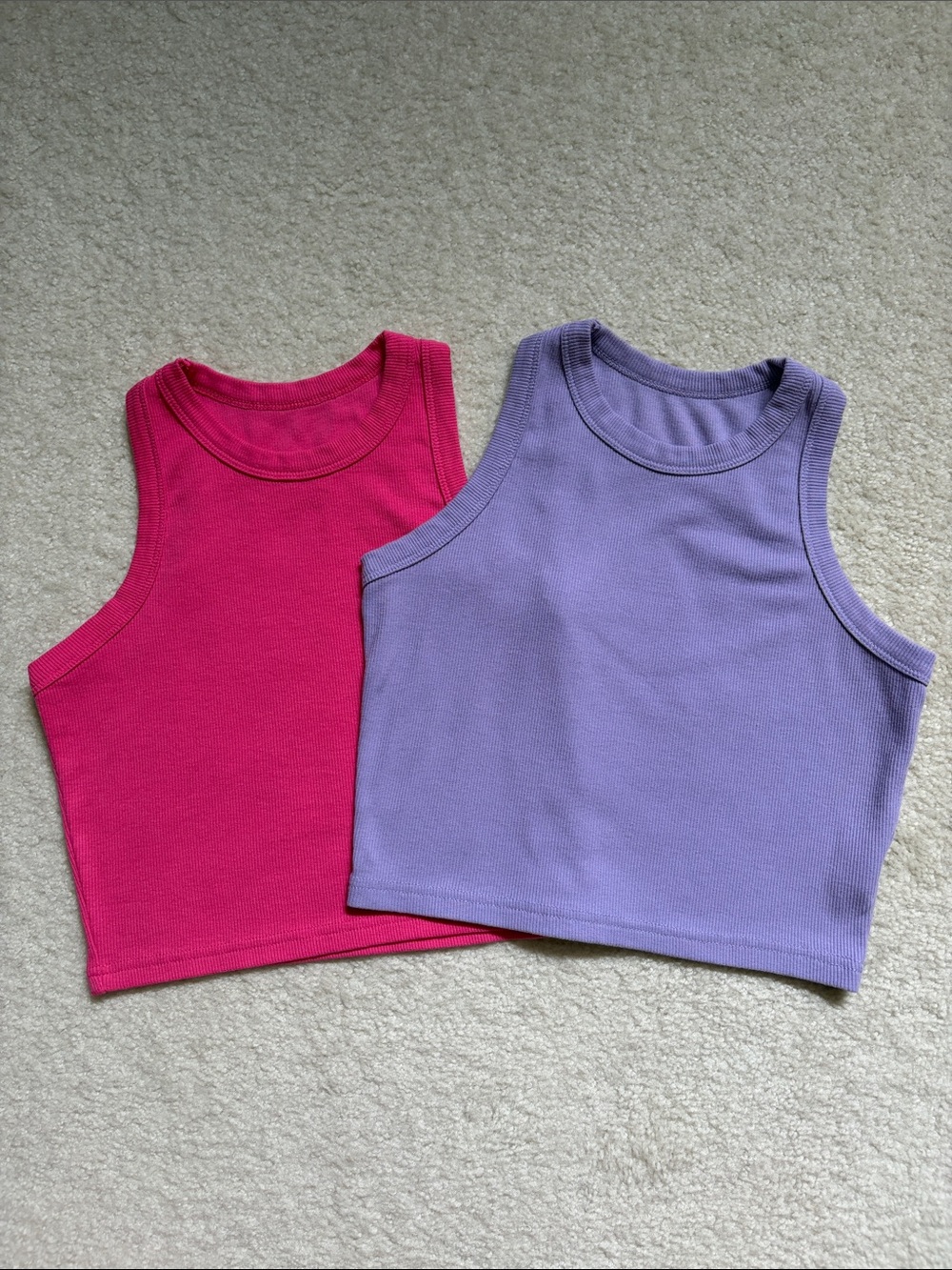 Set of 2 Ribbed Crop Tops